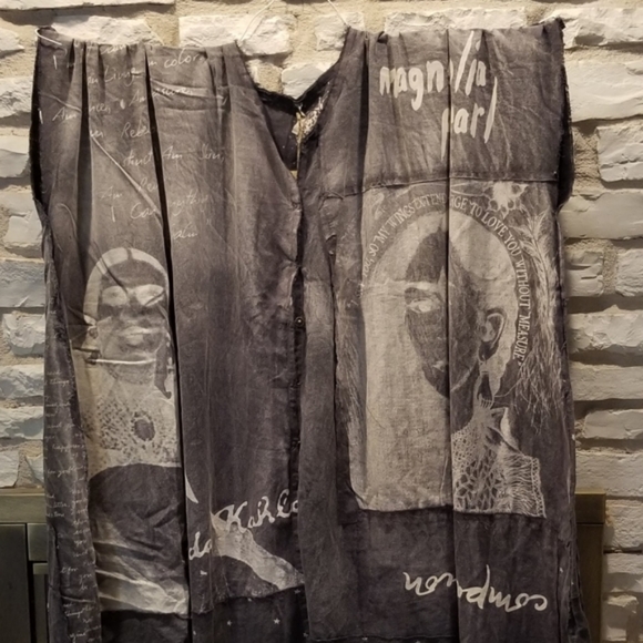 Rare Magnolia Pearl Frida Kahlo Jaya Kaftan Dress Ozzy Patchwork Artist Smock OS - Picture 11 of 17